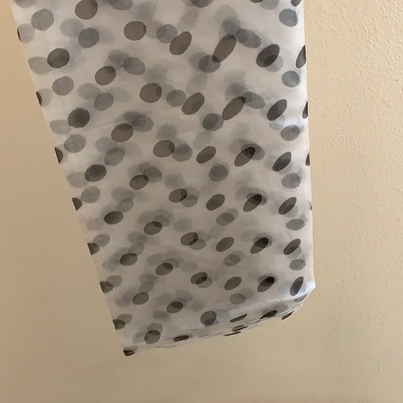 Black Polka Dot White Fine Silk Scarf - Picture 4 of 14